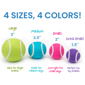 Friendsheep Sustainable Wool Goods Pet Toys Pop Colors Mini Tennis Wool Balls 1.5 in - Set of 3