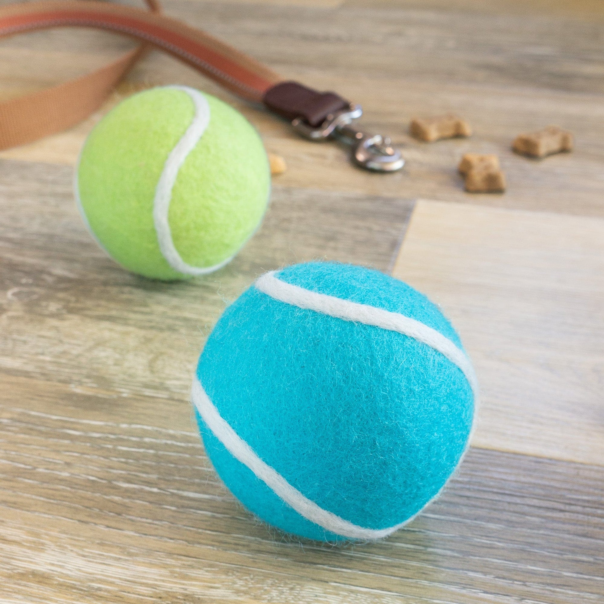 Friendsheep Sustainable Wool Goods Pet Toys Teal & Green Tennis Wool Balls Dog Toy