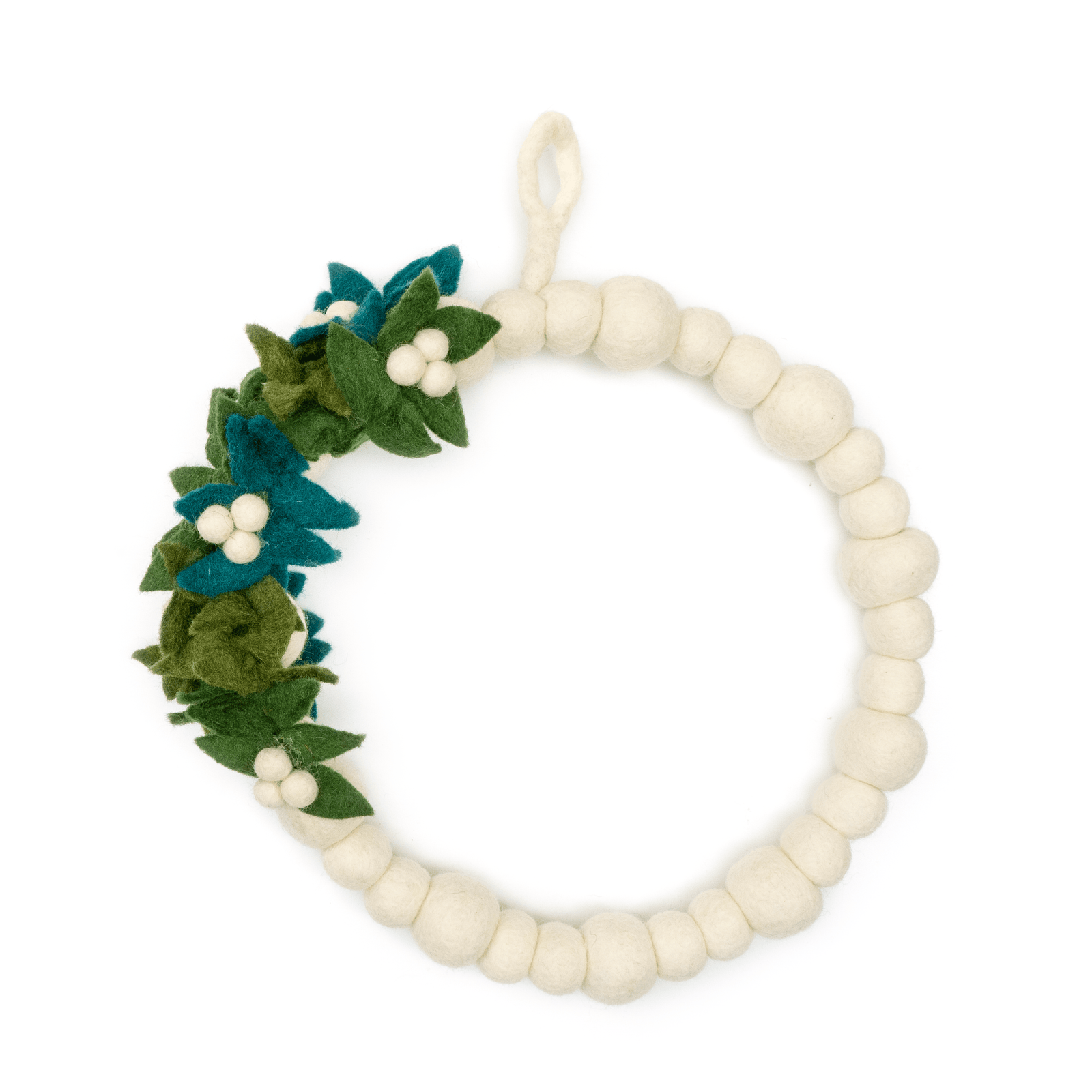 Friendsheep Wreath Large - 12 inch White Mistletoe White Berry Wreath - WHITE