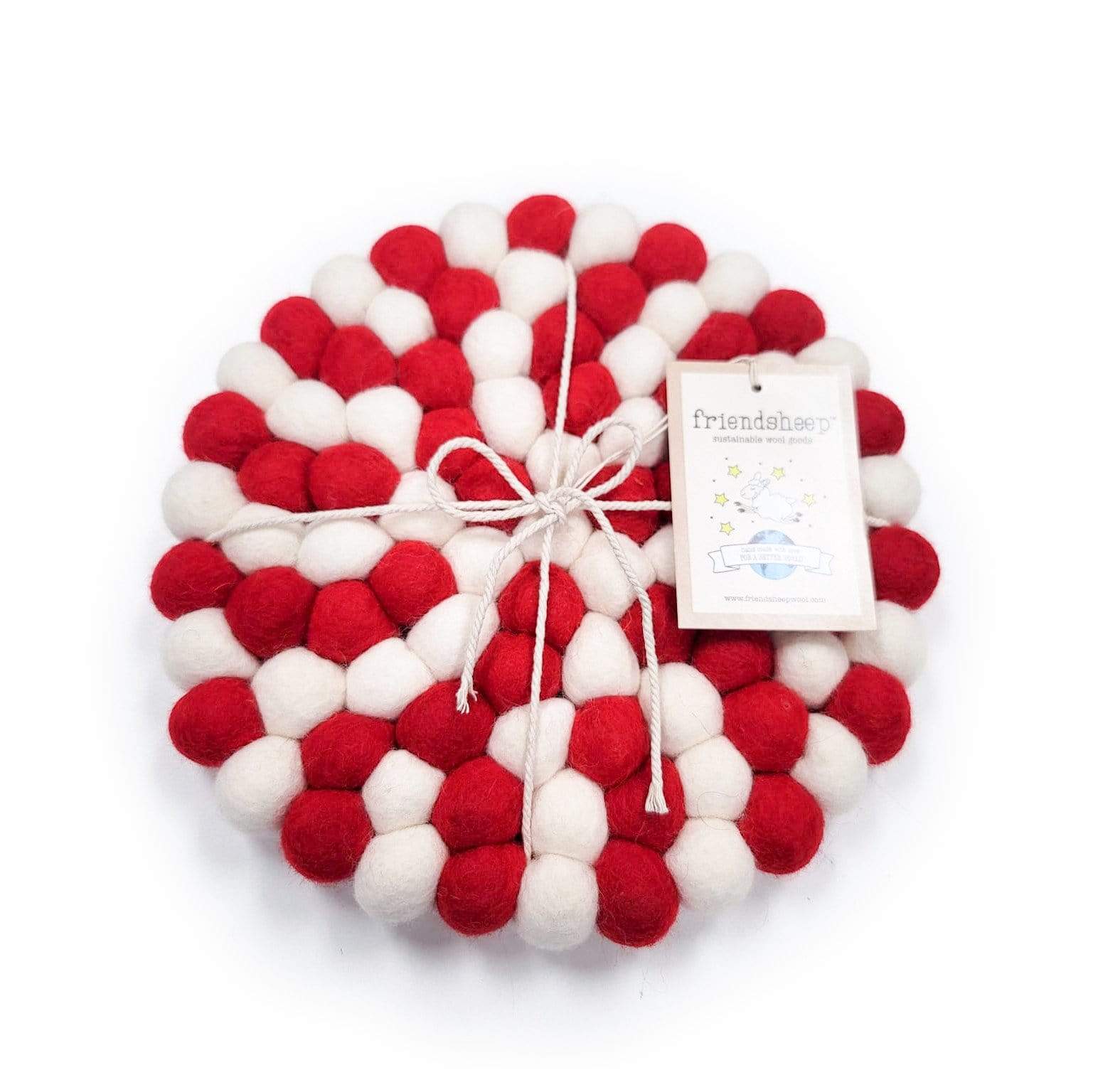 Friendsheep Coaster Eco Trivet Candy Cane Eco Coasters