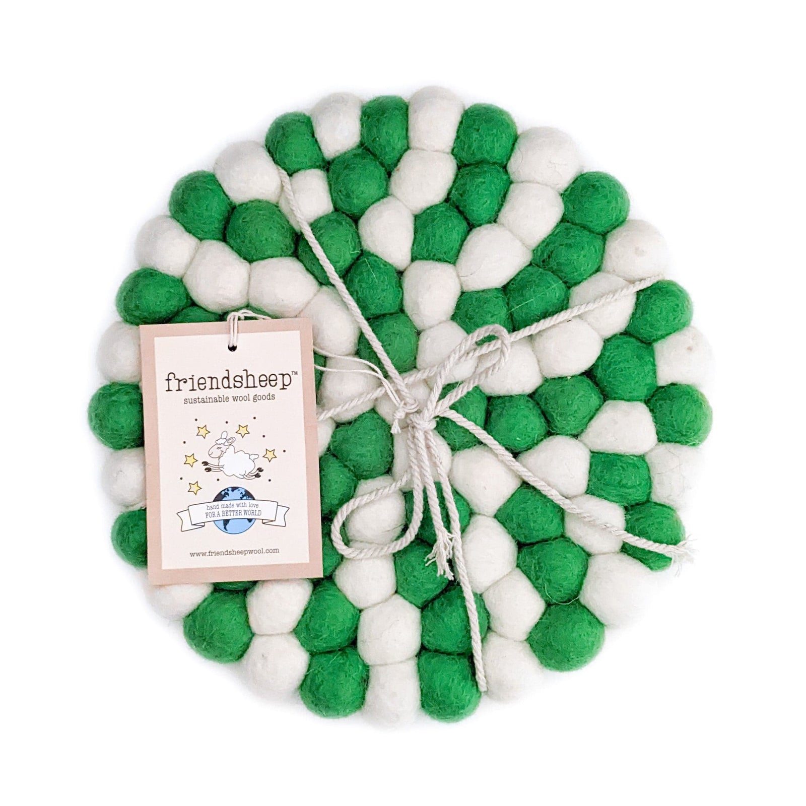 Friendsheep Coaster Eco Trivet Green Peppermint Eco Coasters