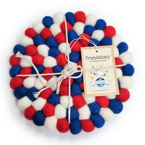 Friendsheep Coaster Eco Trivet Red White and Blue Eco Coasters