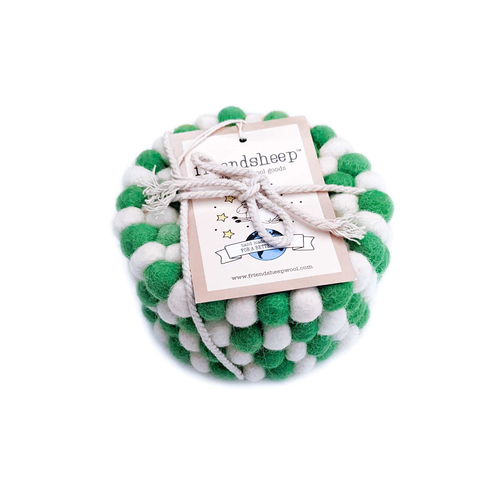 Friendsheep Coaster Eco Trivet Green Peppermint Eco Coasters