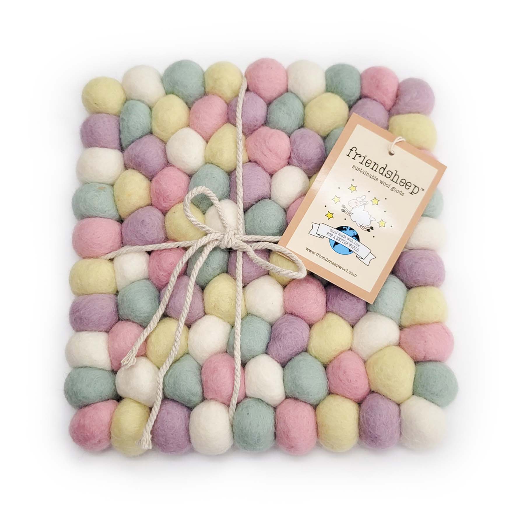 Friendsheep Coaster Square Eco Trivet Cotton Candy Eco Coasters