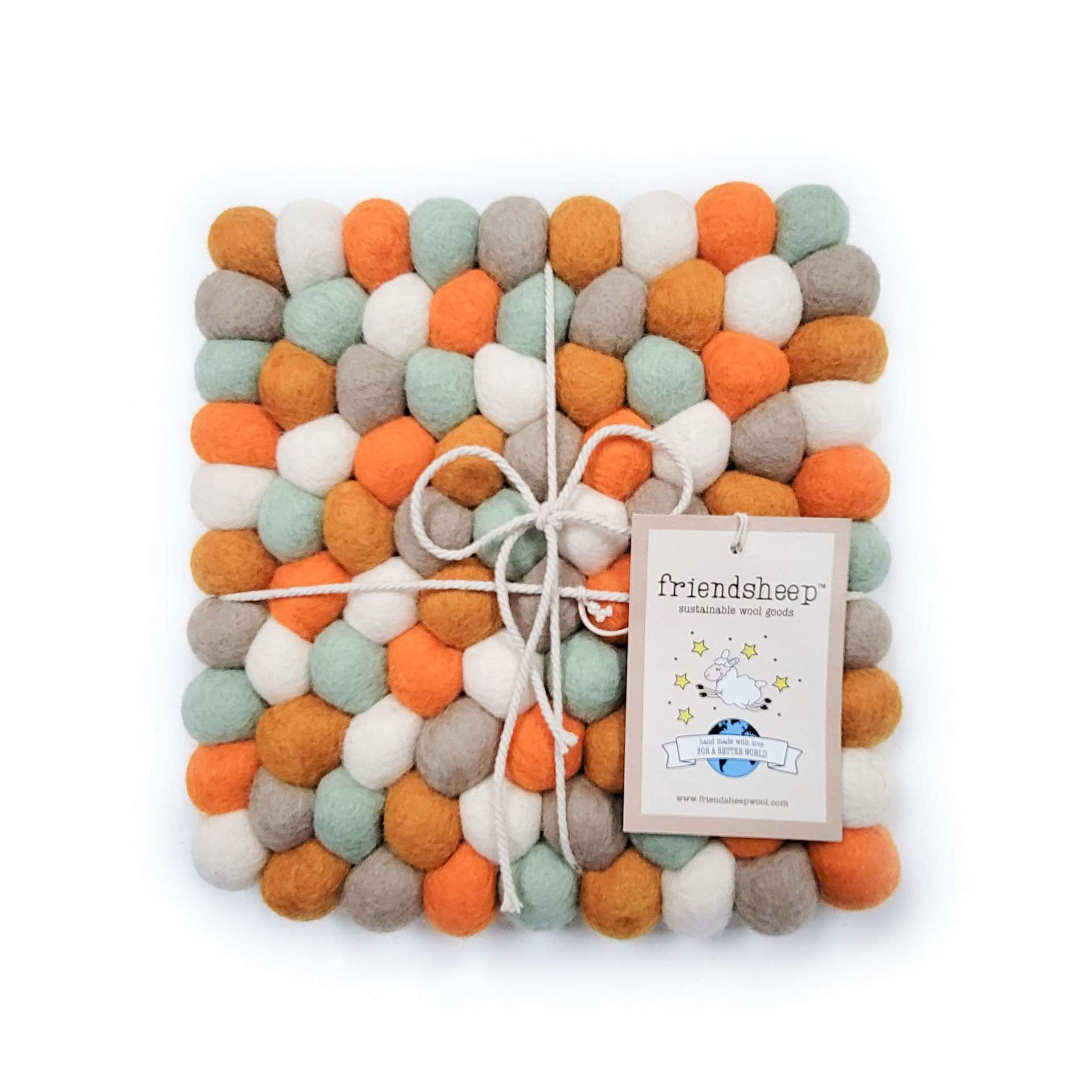 Friendsheep Coaster Square Eco Trivet Pumpkin Patch Eco Coasters