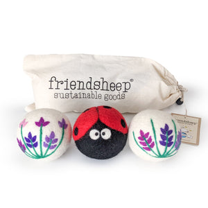 Friendsheep Eco Dryer Balls LADYBUG Lavender Fields LADYBUG