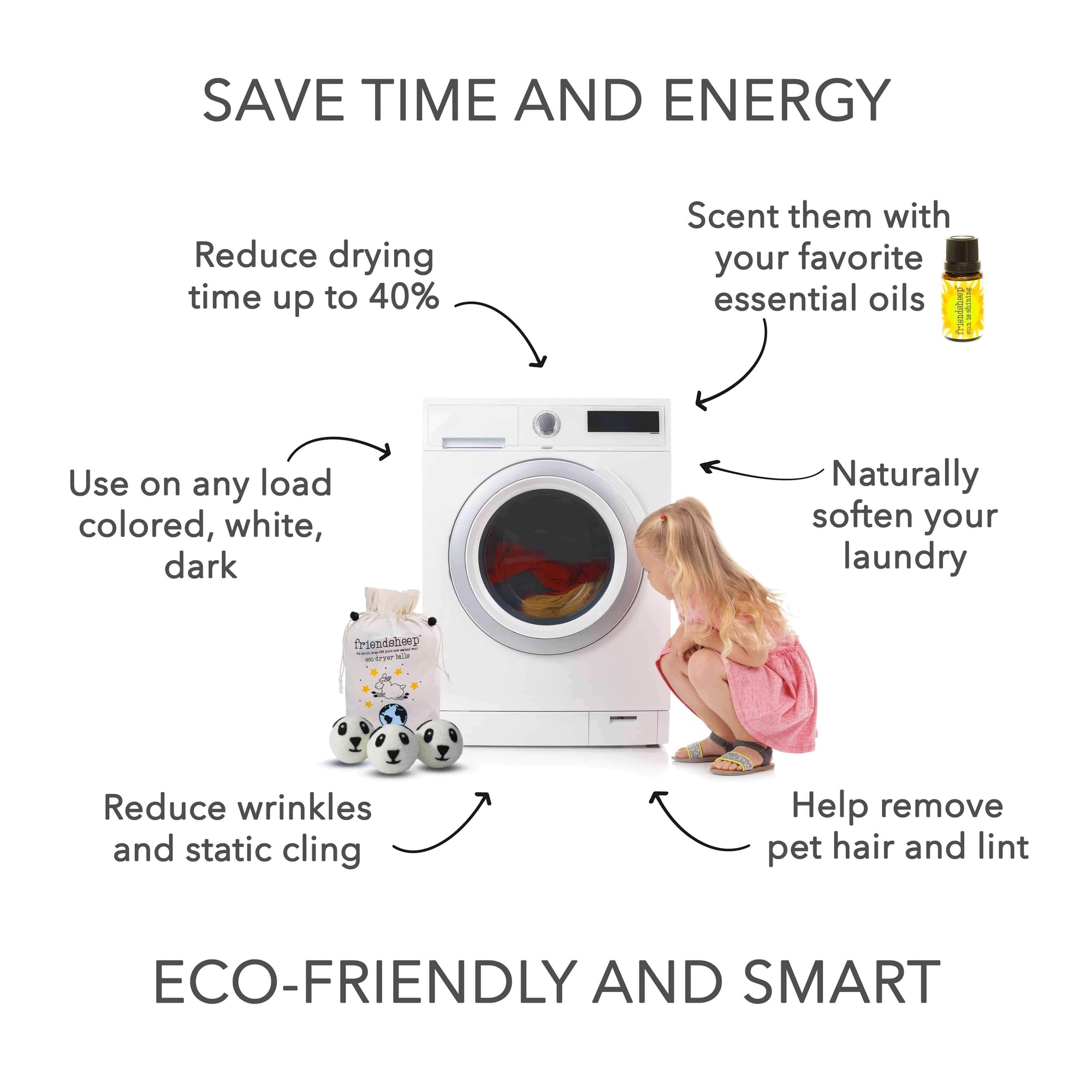 Friendsheep Eco Dryer Balls Panda Pack Eco Dryer Balls