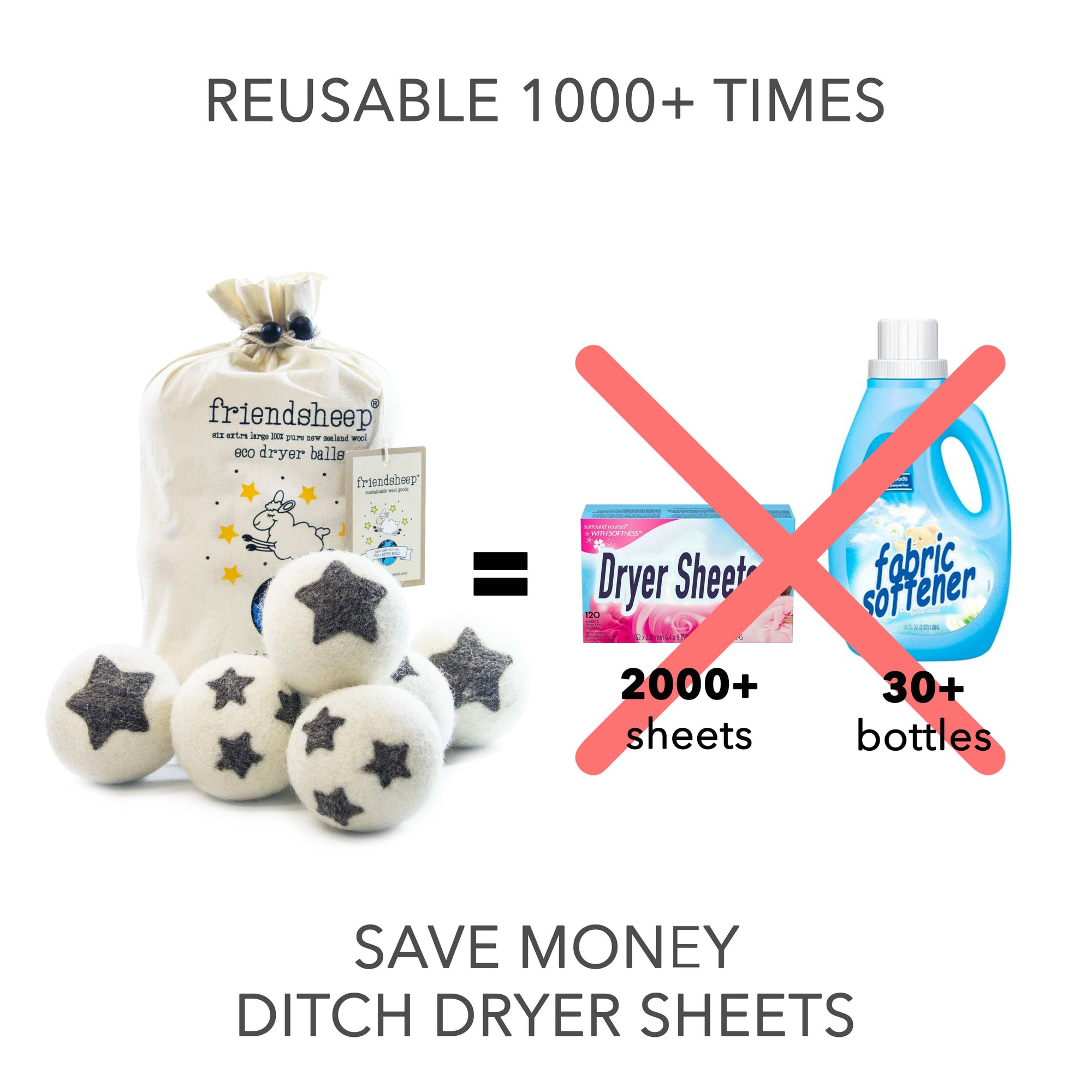 Friendsheep Eco Dryer Balls Stars Galore