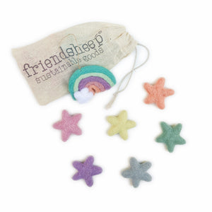Friendsheep Fabric Freshener 6 stars and 1 rainbow with string Over the Rainbow - Eco Fresheners