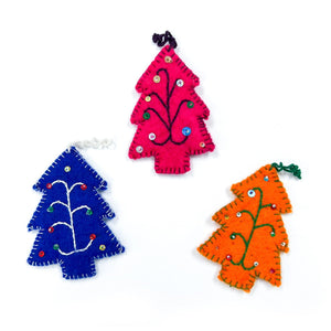 Friendsheep Holiday Ornaments Tropical Pine Trees (set of 3) - Unique