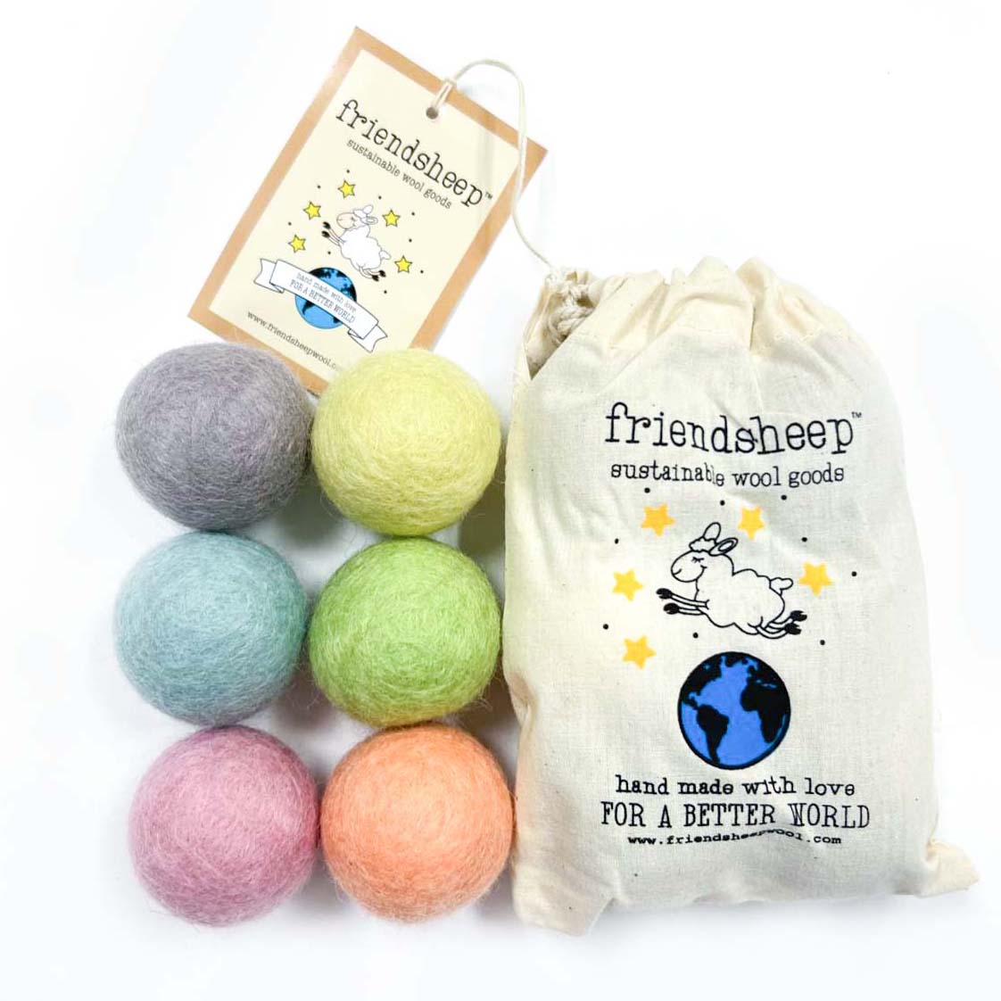Friendsheep Pet Toys Eco Toy Ball "Fairy Dust" - Set of 6