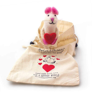 Friendsheep Susatainable Wool Goods Friendsheep Wooly Friend Valentino the Mouse - Limited Edition