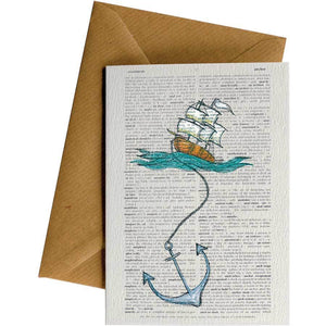 Dictionary Anchor Ship - Greeting Card