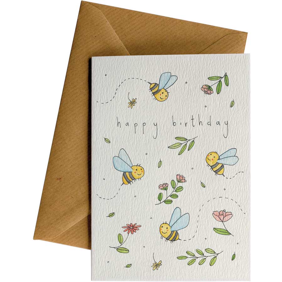 Friendsheep Sustainable Goods greeting_card Happy Birthday Bees - Greeting Card