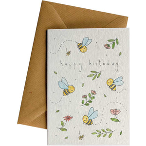 Friendsheep Sustainable Goods greeting_card Happy Birthday Bees - Greeting Card