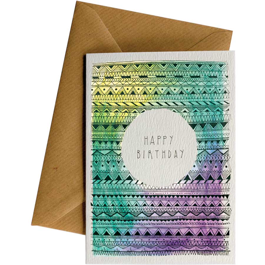 Friendsheep Sustainable Goods greeting_card Happy Birthday Circle - Greeting Card