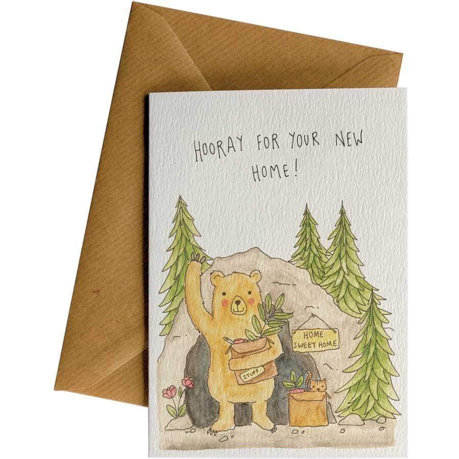 Friendsheep Sustainable Goods greeting_card New Home Bear  - Greeting Card