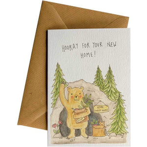 Friendsheep Sustainable Goods greeting_card New Home Bear  - Greeting Card