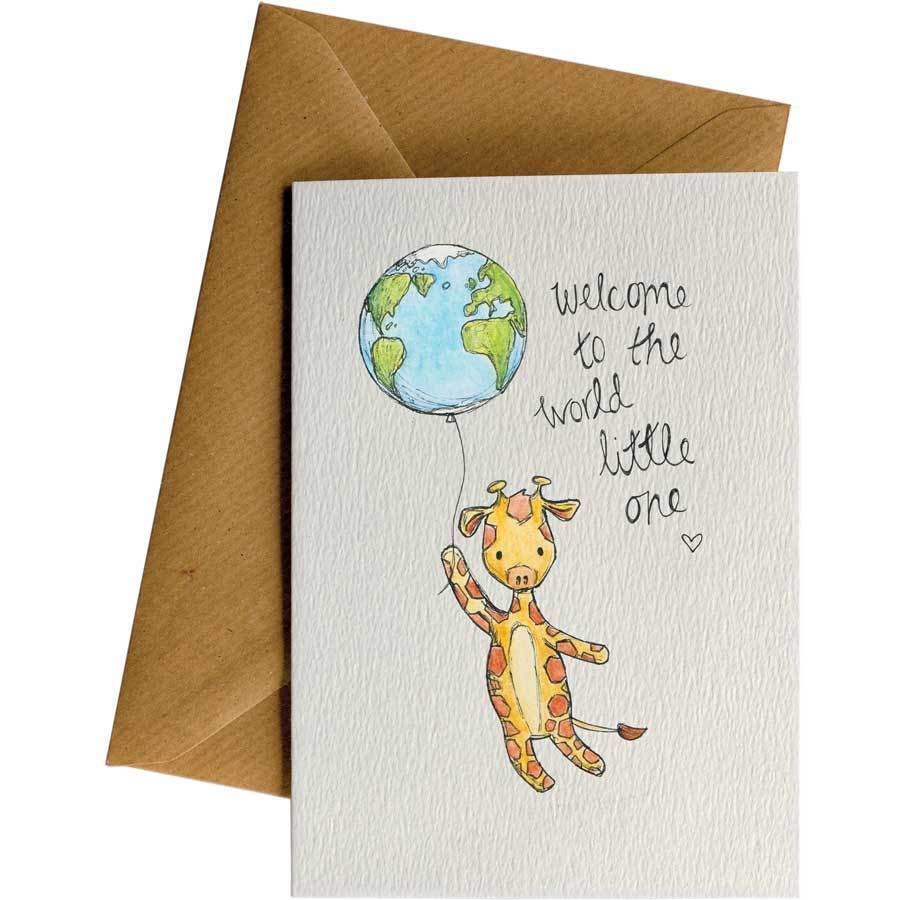 Welcome to the World (Giraffe) - Greeting Card