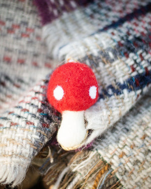 Friendsheep Sustainable Wool Goods Hanging Animals Red Toadstool Ornaments - Set of 3