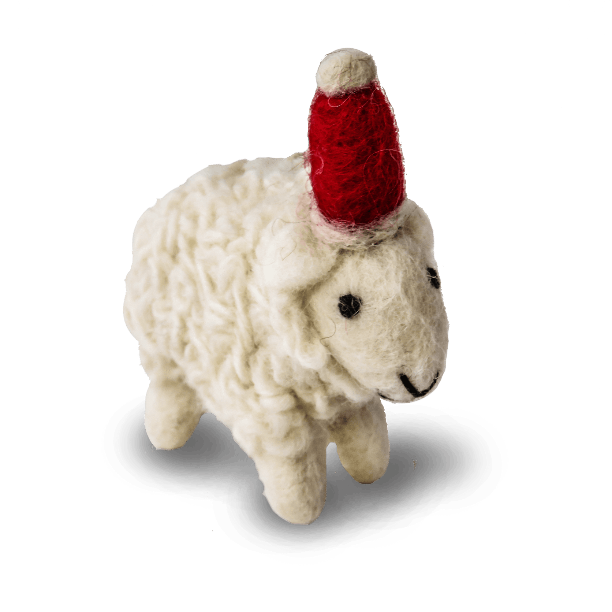Friendsheep Sustainable Wool Goods Hanging Animals Santa's Sheep - Set of 2